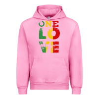 Fuchsia Pink one love rasta reggae Urban Hoodie - linhVisuals