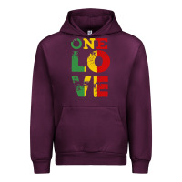 Mauve Wine one love rasta reggae Urban Hoodie - linhVisuals
