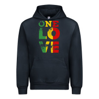 Navy one love rasta reggae Urban Hoodie - linhVisuals