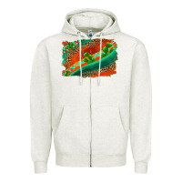 Oatmeal Heather westerb aztec and leopard background Zipper Hoodie - AdoDesignShop