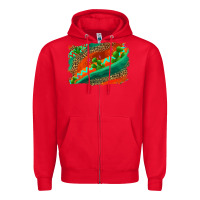 Red westerb aztec and leopard background Zipper Hoodie - AdoDesignShop