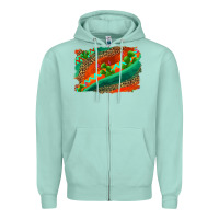 Seafoam westerb aztec and leopard background Zipper Hoodie - AdoDesignShop