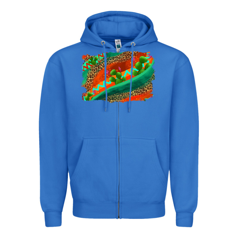 Westerb Aztec And Leopard Background Zipper Hoodie by AdoDesignShop | Teevron