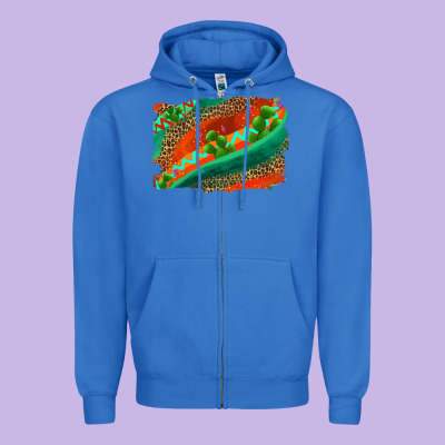 Westerb Aztec And Leopard Background Zipper Hoodie Designed By Adodesignshop