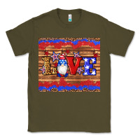 Army Green american flag gnomes love star leopard glitter Classic Tee - Artiststas