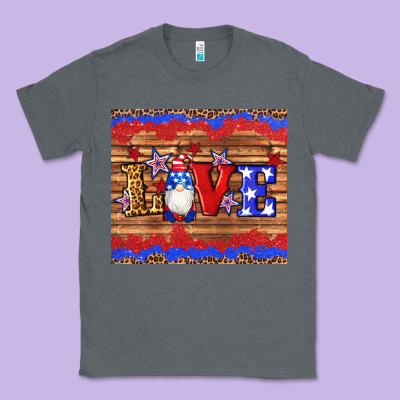 American Flag Gnomes Love Star Leopard Glitter Classic Tee Designed By Artiststas