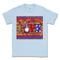 Dusty Blue american flag gnomes love star leopard glitter Classic Tee - Artiststas
