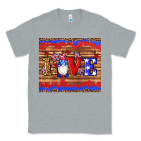 Heather Grey american flag gnomes love star leopard glitter Classic Tee - Artiststas