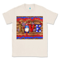 Natural american flag gnomes love star leopard glitter Classic Tee - Artiststas