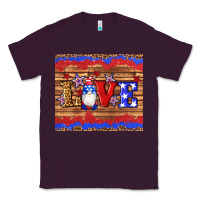 Plum american flag gnomes love star leopard glitter Classic Tee - Artiststas