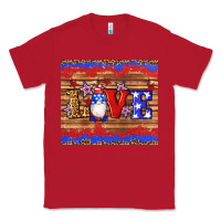 Red american flag gnomes love star leopard glitter Classic Tee - Artiststas