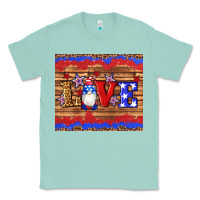 Seafoam american flag gnomes love star leopard glitter Classic Tee - Artiststas