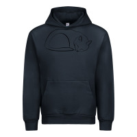 Navy Sleeping Cat Line Art Urban Hoodie - linhVisuals
