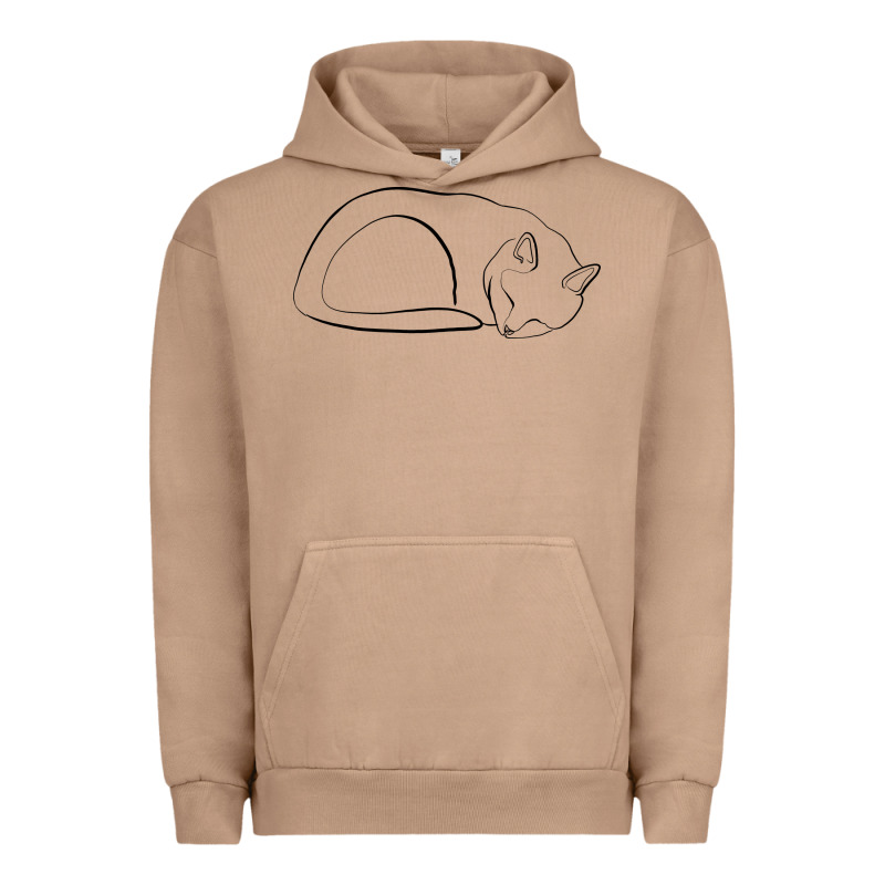 Sleeping Cat Line Art Urban Hoodie by linhVisuals | Teevron