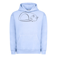 Pigment Grape Ice Sleeping Cat Line Art Urban Hoodie - linhVisuals