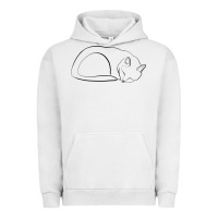 Pigment Lunar Rock Sleeping Cat Line Art Urban Hoodie - linhVisuals