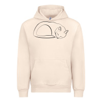 Sandshell Sleeping Cat Line Art Urban Hoodie - linhVisuals