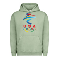 Pigment Oil Green USA OLYMPIC RINGS Urban Hoodie - linhVisuals