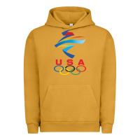 Pigment Peanut Butter USA OLYMPIC RINGS Urban Hoodie - linhVisuals