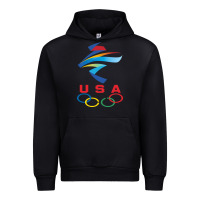 Black USA OLYMPIC RINGS Urban Hoodie - linhVisuals