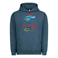 Pigment Midnight Navy USA OLYMPIC RINGS Urban Hoodie - linhVisuals