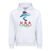 White USA OLYMPIC RINGS Urban Hoodie - linhVisuals