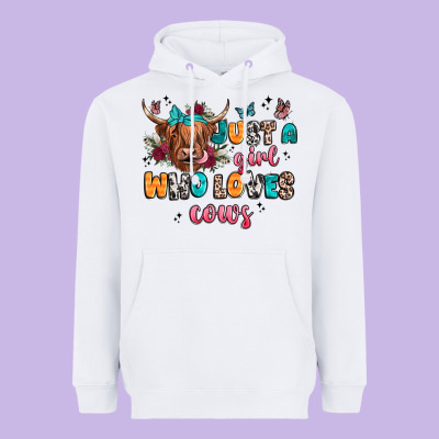 Just A Girl Who Loves Cows Heavyweight Hoodie Designed By Jahusdesignshop