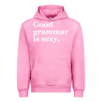 Fuchsia Pink good grammar is sexy Urban Hoodie - linhVisuals