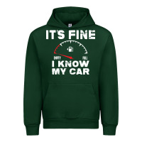 Forest Green Empty gas gauge it’s fine i know my car low fuel joke Urban Hoodie - linhVisuals