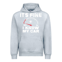 Heather Grey Empty gas gauge it’s fine i know my car low fuel joke Urban Hoodie - linhVisuals