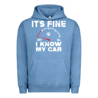 Pigment Pebble Blue Empty gas gauge it’s fine i know my car low fuel joke Urban Hoodie - linhVisuals