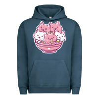 Pigment Midnight Navy kawaii cat ramen   cute gift Urban Hoodie - linhVisuals