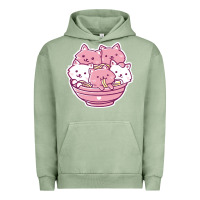 Pigment Oil Green kawaii cat ramen   cute gift Urban Hoodie - linhVisuals