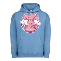 Pigment Pebble Blue kawaii cat ramen   cute gift Urban Hoodie - linhVisuals