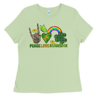 Matcha Peace Love Shamrock  St. Patrick's Day Ladies Tee - CowGirlArtShop