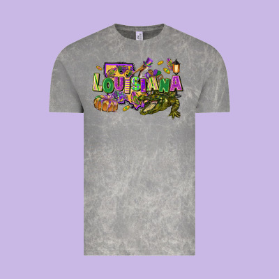 Louisiana Mardi Gras Vintage Tee Designed By Fadigitalartstudio
