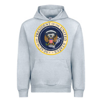 Heather Grey fake presidential seal Urban Hoodie - linhVisuals