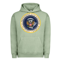 Pigment Oil Green fake presidential seal Urban Hoodie - linhVisuals