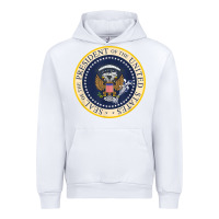 White fake presidential seal Urban Hoodie - linhVisuals