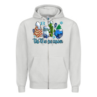Dove Grey tis the season christmas tree  cake winter and snowman Zipper Hoodie - AdoDesignShop