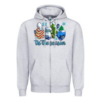 Heather Grey tis the season christmas tree  cake winter and snowman Zipper Hoodie - AdoDesignShop