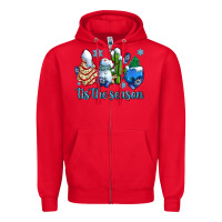 Red tis the season christmas tree  cake winter and snowman Zipper Hoodie - AdoDesignShop