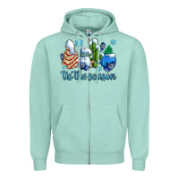 Seafoam tis the season christmas tree  cake winter and snowman Zipper Hoodie - AdoDesignShop