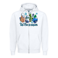 White tis the season christmas tree  cake winter and snowman Zipper Hoodie - AdoDesignShop