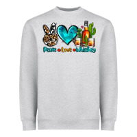 Heather Grey peace love whiskey Heavyweight Sweatshirt - AdoDesignShop