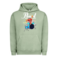 Pigment Oil Green the muppet show animal playing pearl drums Urban Hoodie - linhVisuals