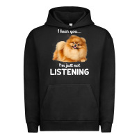 Pigment Black pomeranian i hear you not listening t shirt Urban Hoodie - linhVisuals