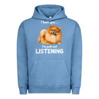 Pigment Pebble Blue pomeranian i hear you not listening t shirt Urban Hoodie - linhVisuals