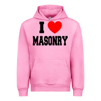 Fuchsia Pink i love masonry Urban Hoodie - linhVisuals