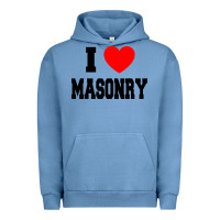 Pigment Pebble Blue i love masonry Urban Hoodie - linhVisuals